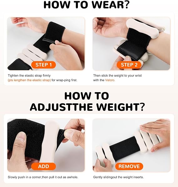 Ankle and Wrist Weights for Women & Men, Adjustable Arm & Leg Weights Set of 2 (1 lb/2 lb Each) Soft Silicone Weighted Bands Weighted Bracelet for Pilates Yoga Dance Walking Running Swimming Water Pool Home Gym Fitness Workout Jogging Gymnastics Aerobics Weight Loss