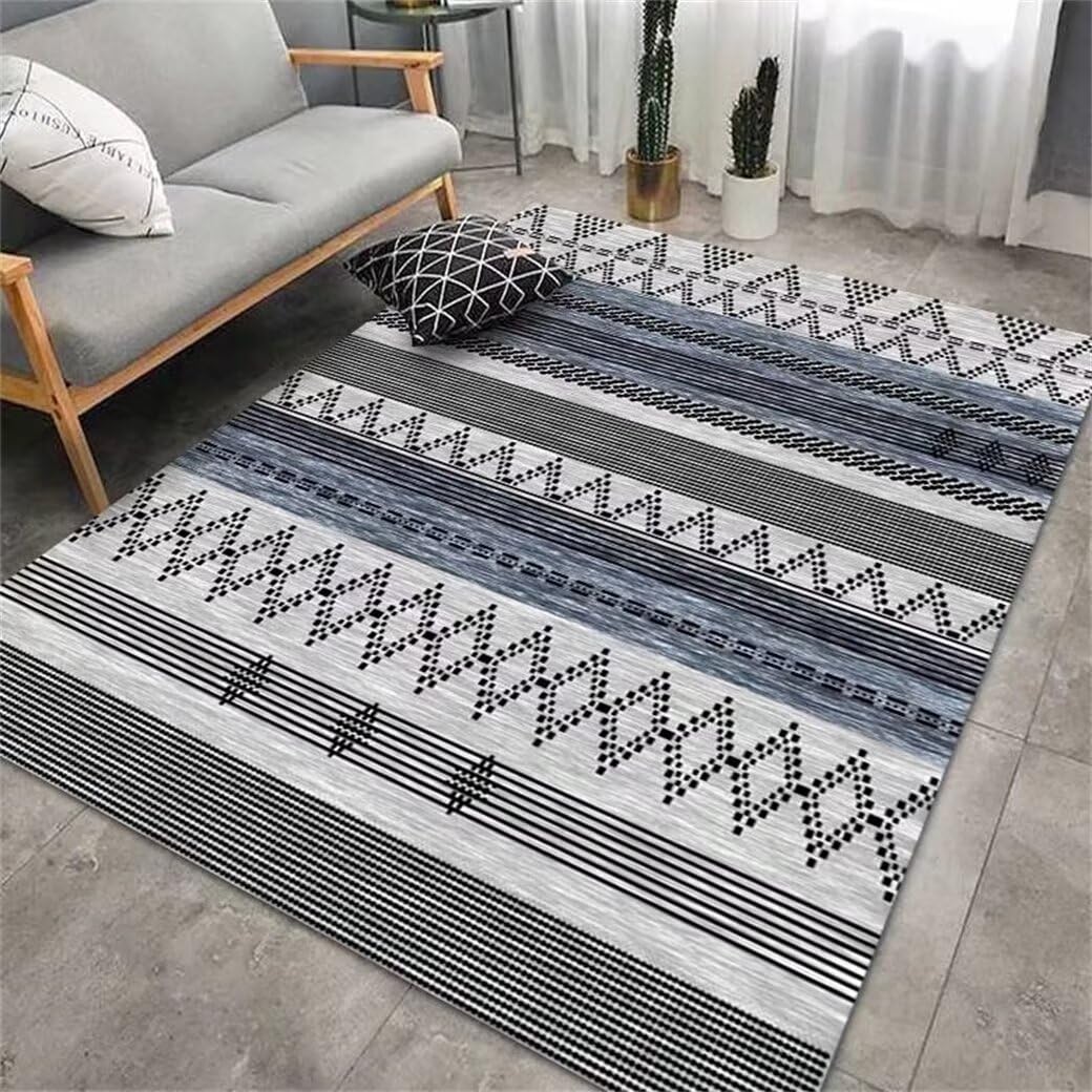 Tapis de chambre fille ado noir résistant aux taches et facile à nettoyer