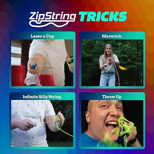 Miniatura 7 de ZipString Cuerdas de camaleón, paquete de 3  Cuerdas de repuesto Luma para juguete lanzador de cuerda  Cuerda antiestrés que brilla en la oscuridad