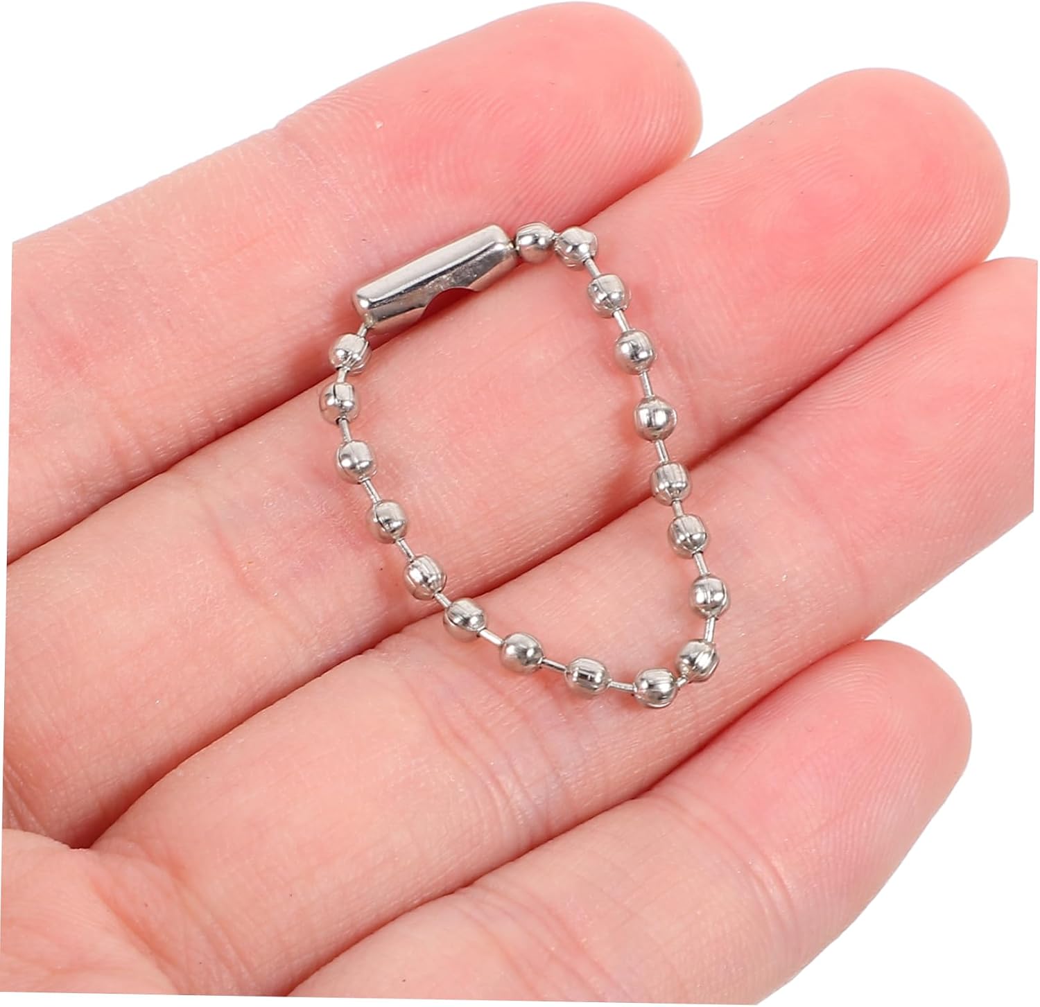 100Pcs Ball Bead Chains for Keychain Making Durable Connectors for DIY Jewelry Crafting Easy to Use Supplies for Creative Projects