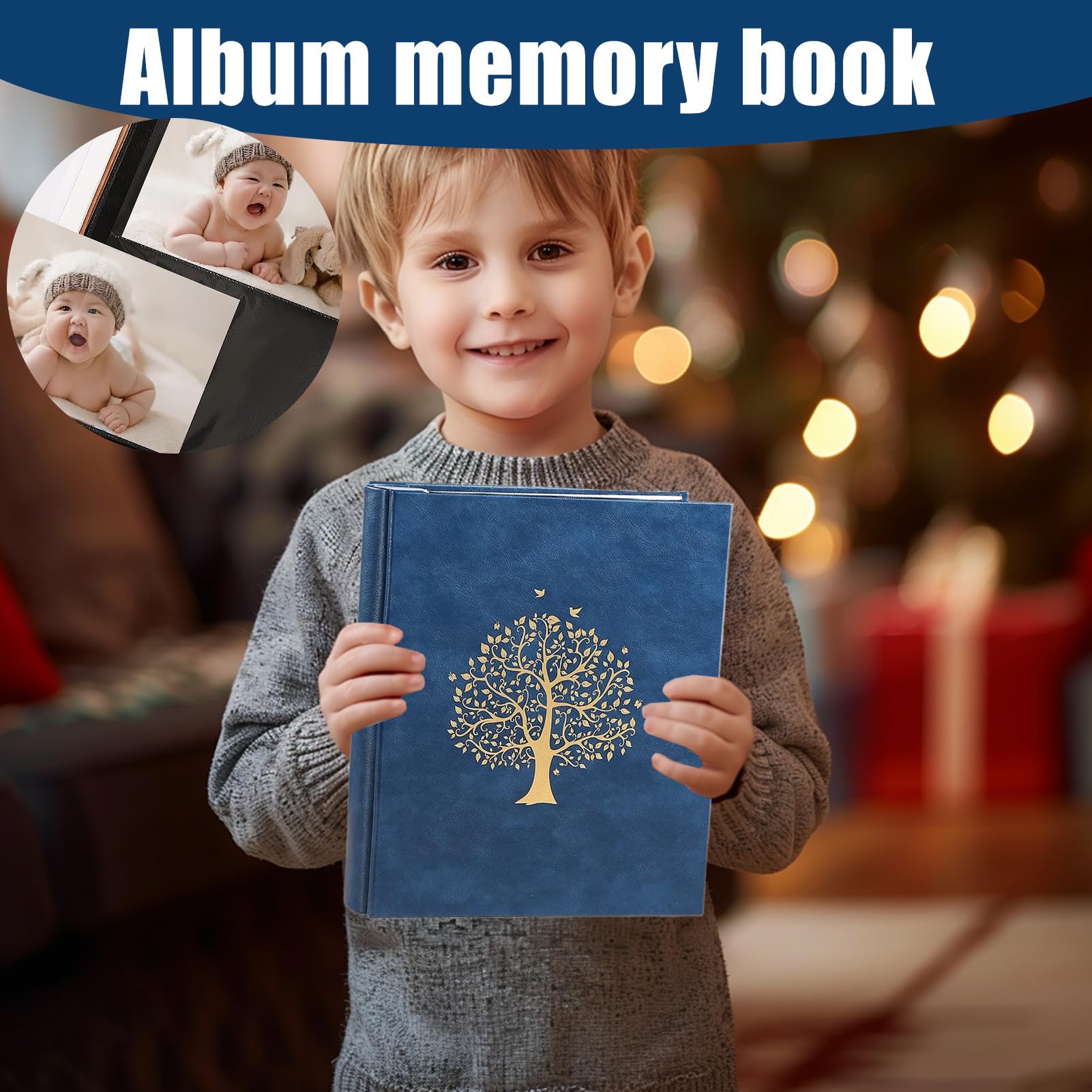 Fotoalbum Buch Modernes 18 cm Album mit großem Fassungsvermögen für 400 | Hochzeitsfotoalbum Hochzeit, , Abschluss, Reise, Urlaub, , Schule, , Gedenken