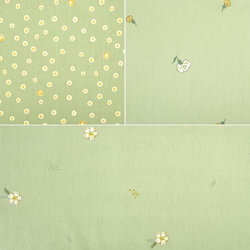 Miniatura 2 de Qililandiy Paquete de 7 piezas de tela para acolchar y hacer manualidades (verde)