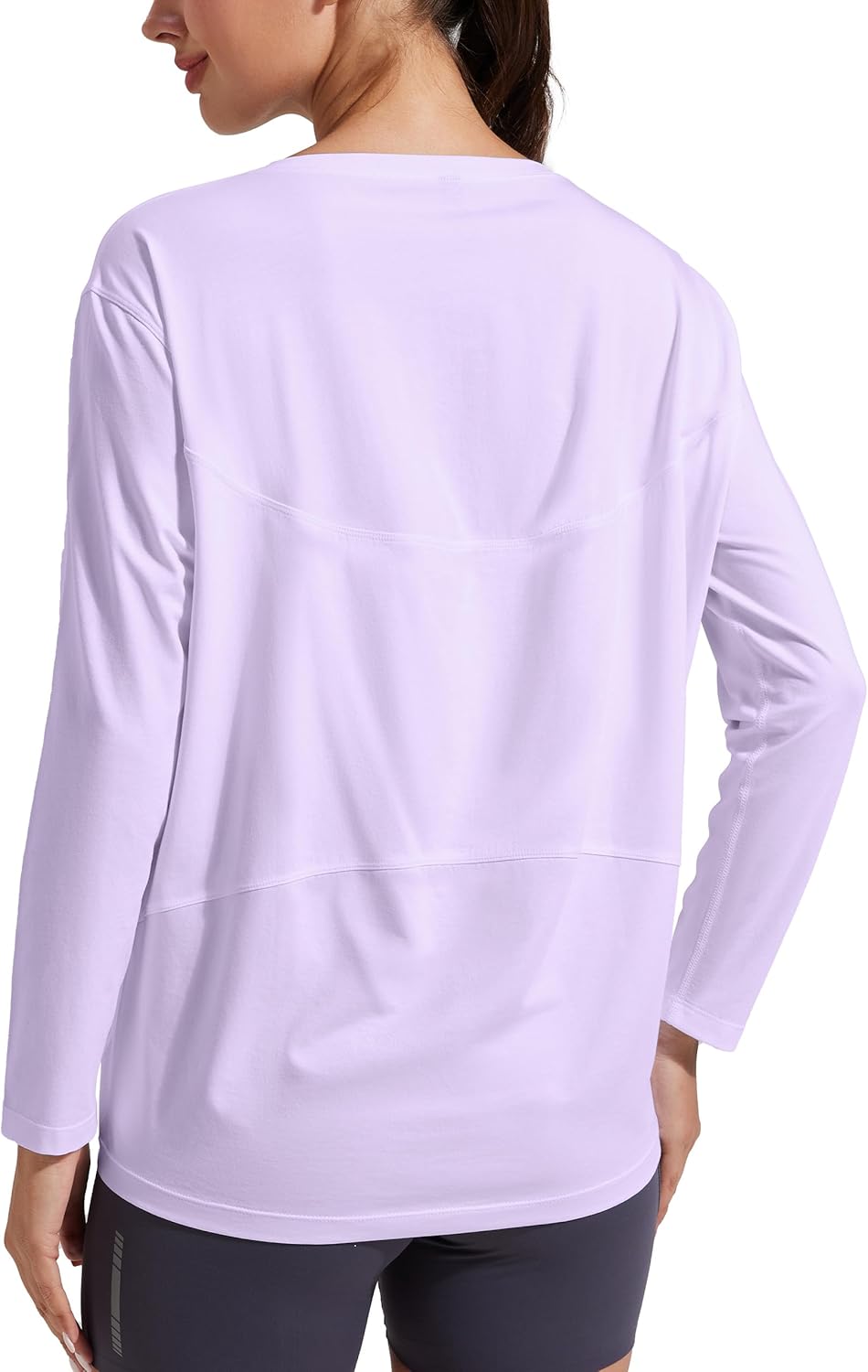 Pioneer Camp Bamboo Viscose Long Sleeve Workout Shirts for Women Back Loose Fit Yoga Athletic T-Shirts Casual Boat Neck Tops