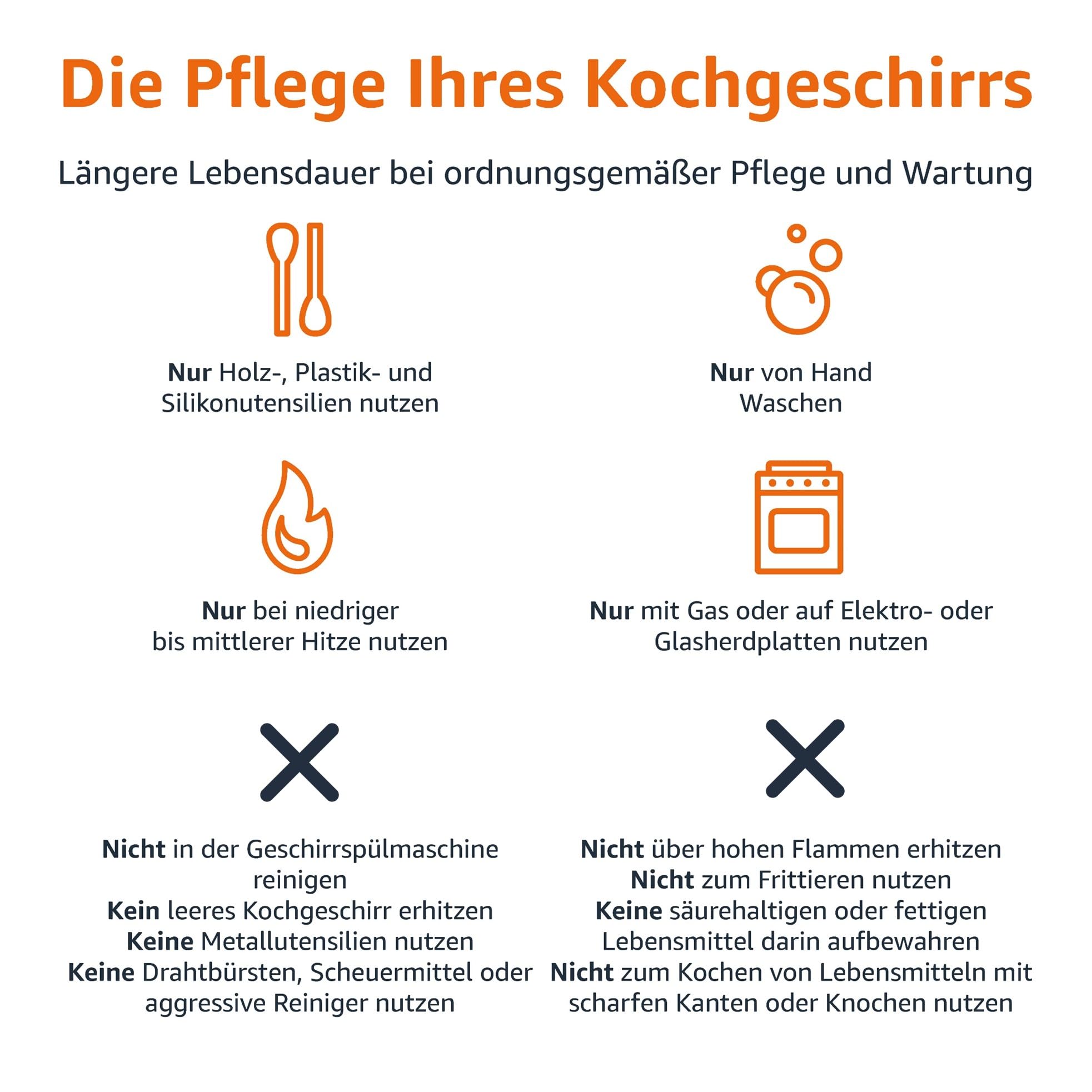 Amazon Basics - 15-teiliges Kochgeschirr mit Antihaftbeschichtung, Schwarz – Ansicht 5