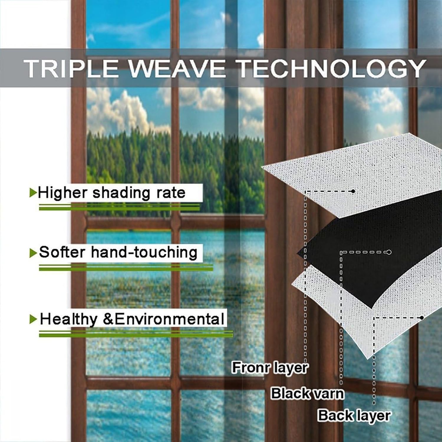 Lake Landscape Curtians,Forest Snow Mountain Pine Tree View Window Treatment for Kitchen Bedroom,Nature Mountain Blackout Drapes Living Room Decor 63x63in