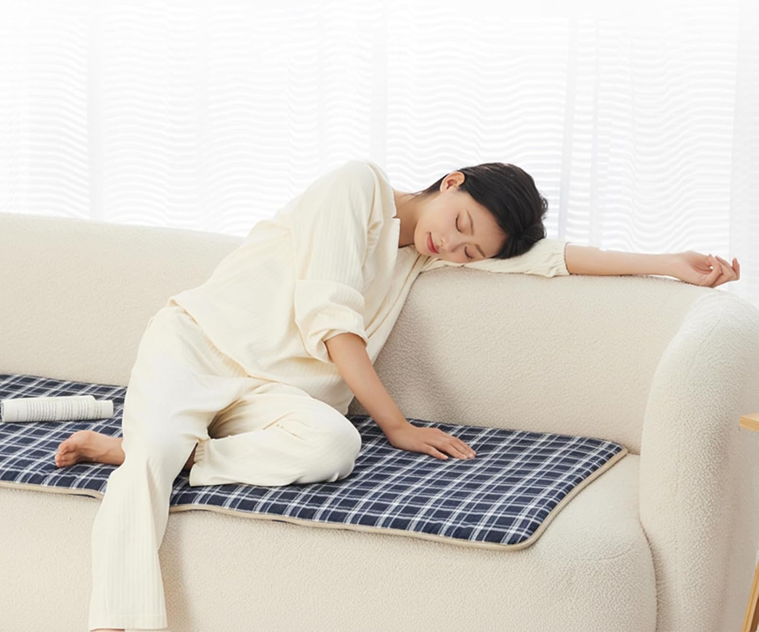 Camping Heated Blanket, 3 Adjustable Temperature Levels Gray Plush Polar Fleece Non-Slip Sleeping Bag Liner for Hiking, Outdoor, Travel, Winter, Cold Weather