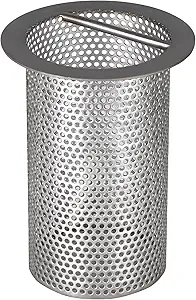 4" Commercial Floor Drain Strainer, 6'' High, Thick Stainless Steel and Finely Polished Drain Basket