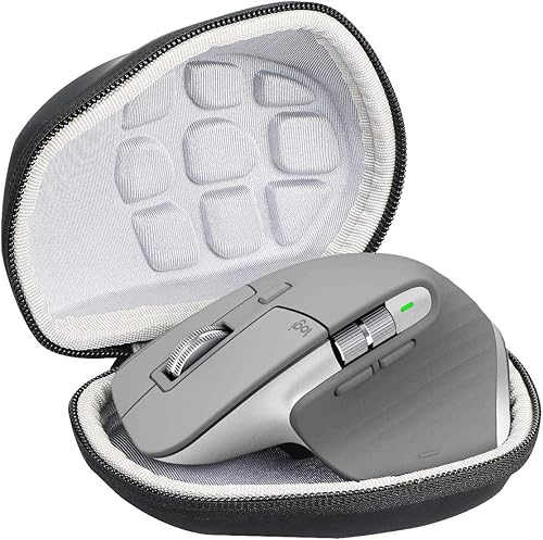 co2crea Funda de viaje rígida de repuesto para mouse inalámbrico Logitech MX Master 3  Master 2S Advanced (funda negra + interior blanco)