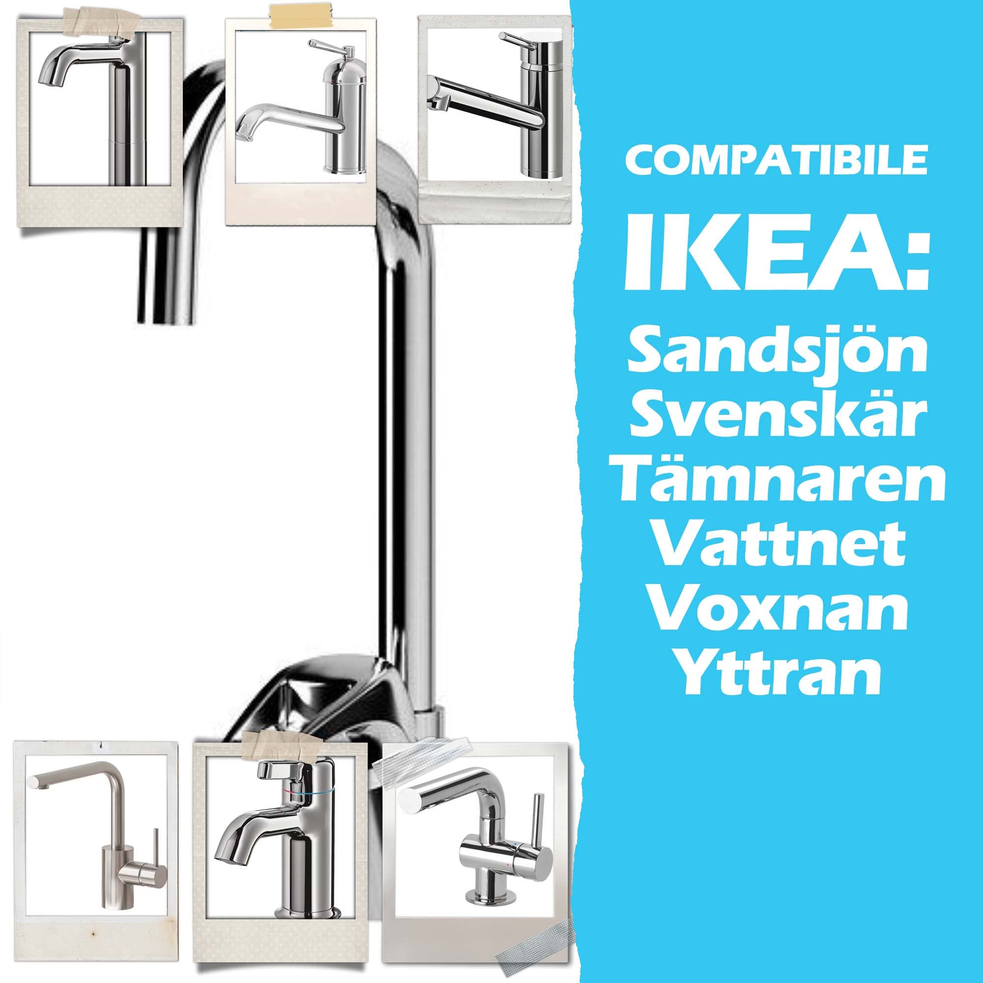 Adattatore per rubinetto miscelatore M18,5 - M22 per IKEA, GROHE, Neoperl TJ, filtro BRITA
