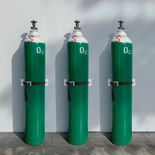 Miniatura 3 de Soporte de pared cilíndrica, soporte de cilindro de gas, soporte de pared para tanque de propano con tornillos y cinturón de seguridad