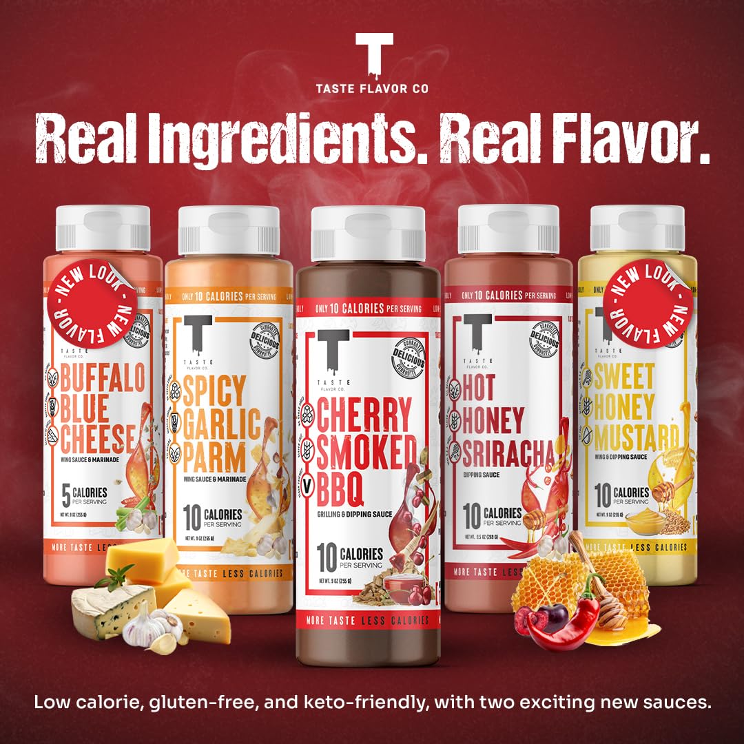 Taste Flavor Co. Grilling, Dipping Sauce and Marinade, Great Tasting, Low-Calorie Sauces, Keto Friendly, No Oils (3 Pack, Sweet Honey Mustard)