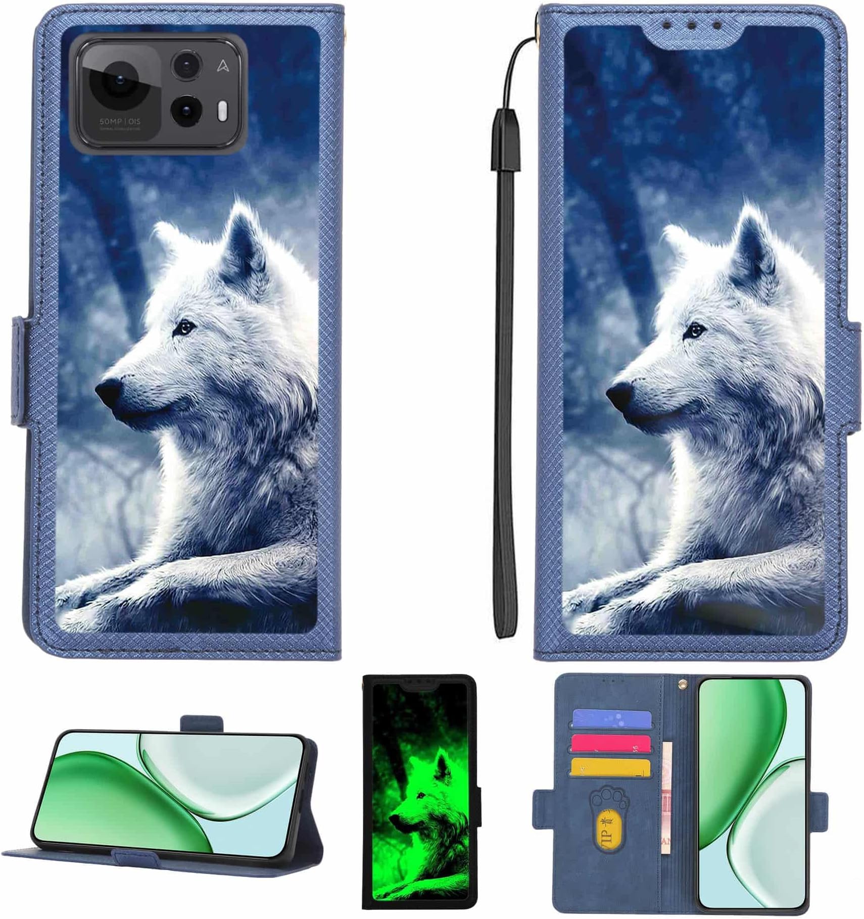 Case Compatible for Asus Zenfone 12 Ultra Phone Case Flip Cover [with Tempered Glass Screen Protector][RFID Blocking][Luminous Effect] LPT-Lang