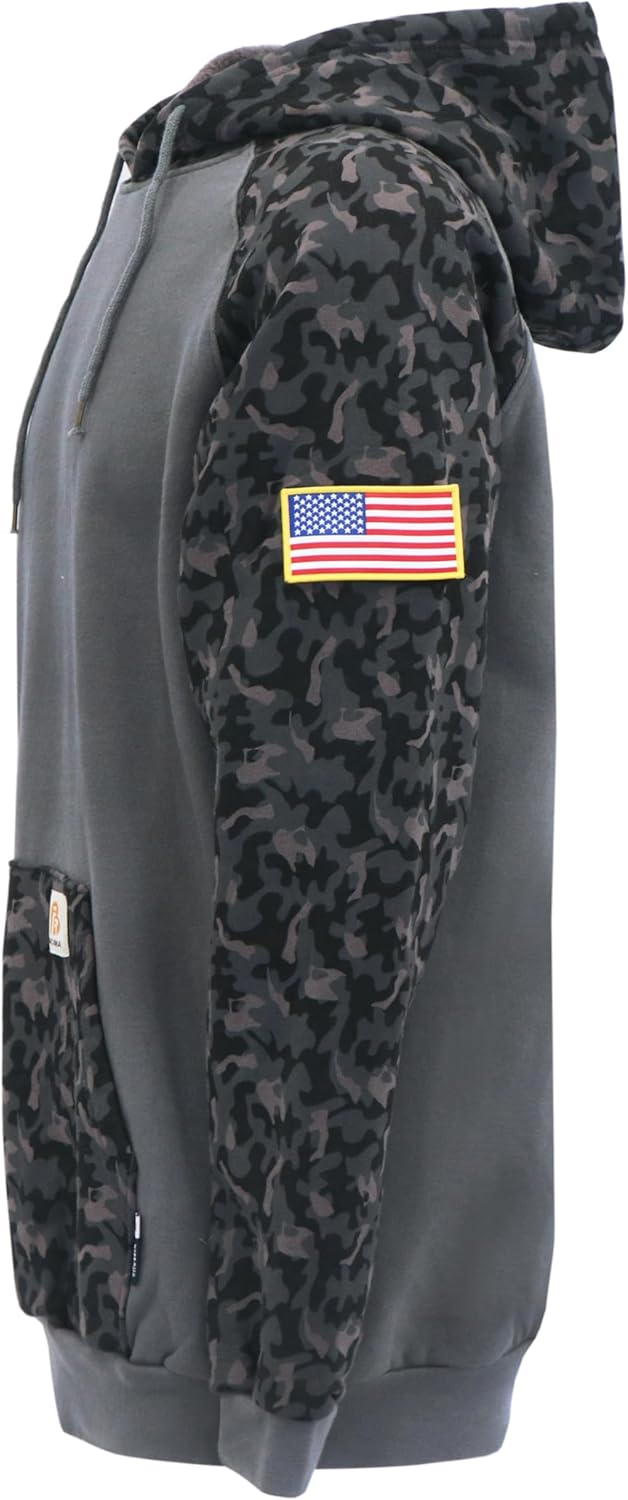 BOCOMAL FR Hoodies Pullover Camouflag 10.5oz Cottoon Fleece Flame Resistant Men's Hooded Sweatshirts - Image 2