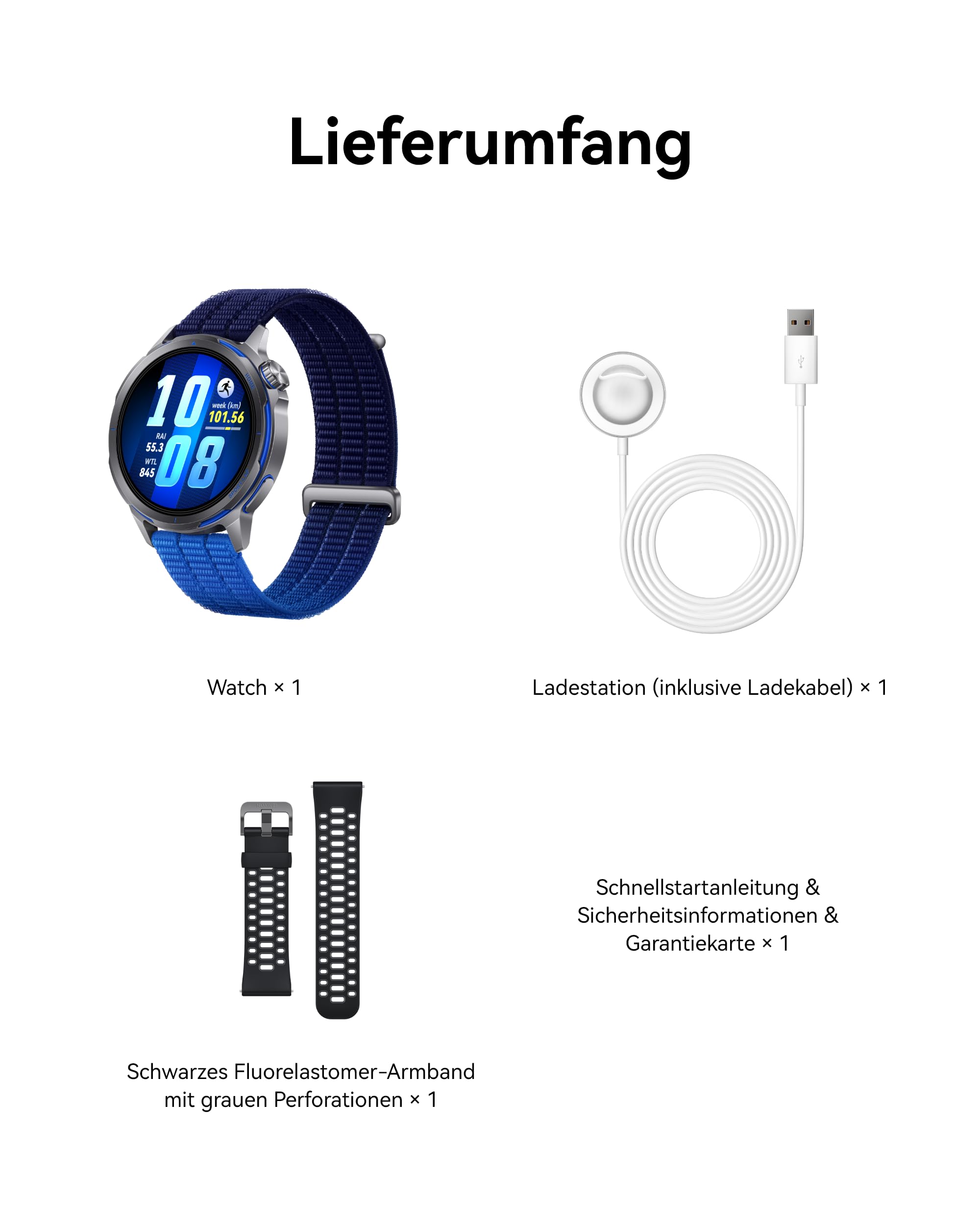 HUAWEI Watch GT Runner 2 Smartwatch, GPS Marathon Laufuhr, Dusk Blue | Marathon-Modus & Trainingsanalyse, HRV, EKG, SpO2, Schlafanalyse, 1,32" AMOLED, Bis zu 14 Tage Akku, 5 ATM, für iOS & Android