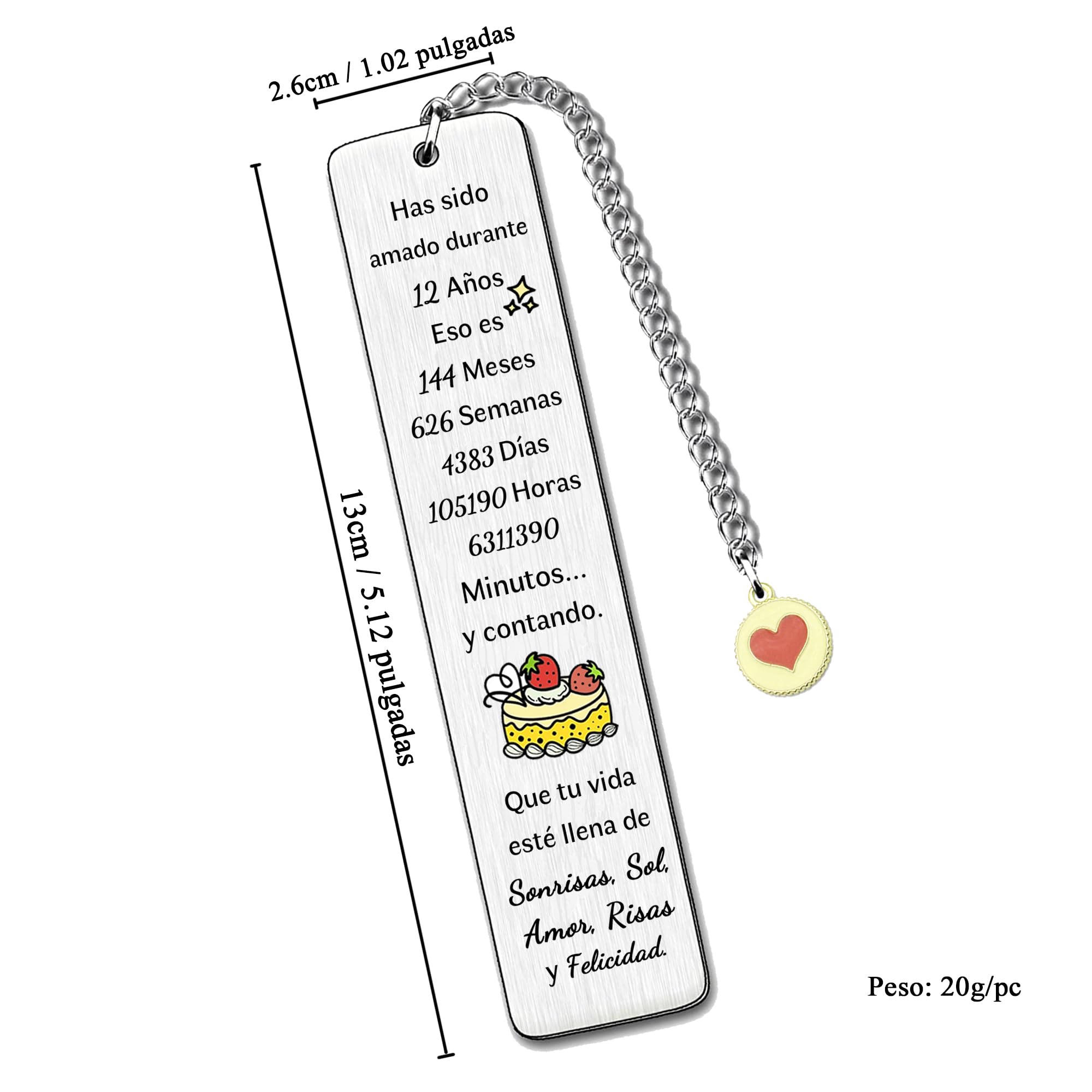 12th Birthday Bookmark - Stainless Steel Keepsake With Inspirational Quotes