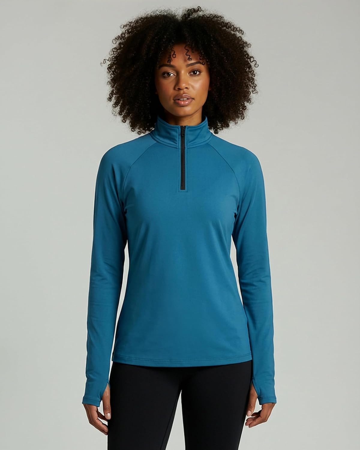 Real Essentials 3 Pack: Womens Dry-Fit Long Sleeve Quarter Zip & Full Zip Up Hoodie Workout Jacket (Available in Plus) - Image 2