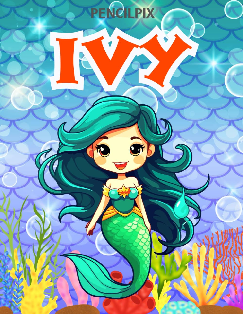 Ivy: Personalized Coloring Book For Ivy: Theme: Mermaid | Perfect Birthday Gift For Ivy | Ages: 4-8 (Mermaid Coloring Book Present for Birthday, ...