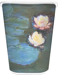 YouCustomizeIt Water Lilies #2 Waste Basket - Single Sided (White)