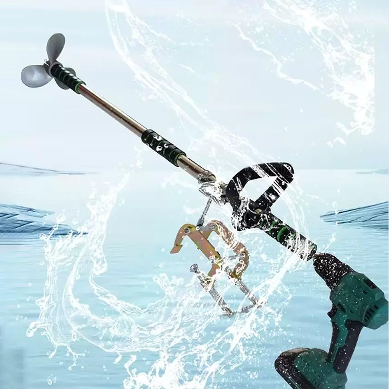 Hélice de forage pour kayak et pagaie de secours légère de 100 cm avec pince