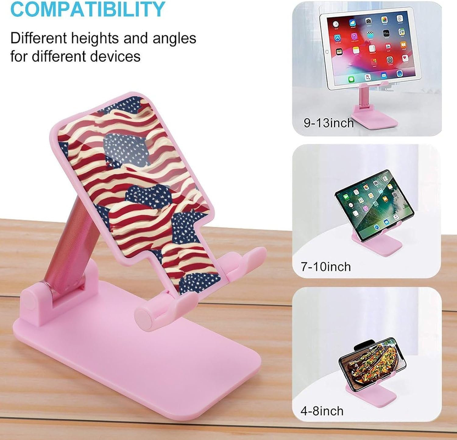 Waving U.S. Flag Novelty Cell Phone Stand Lightweight Phones Holder image 3