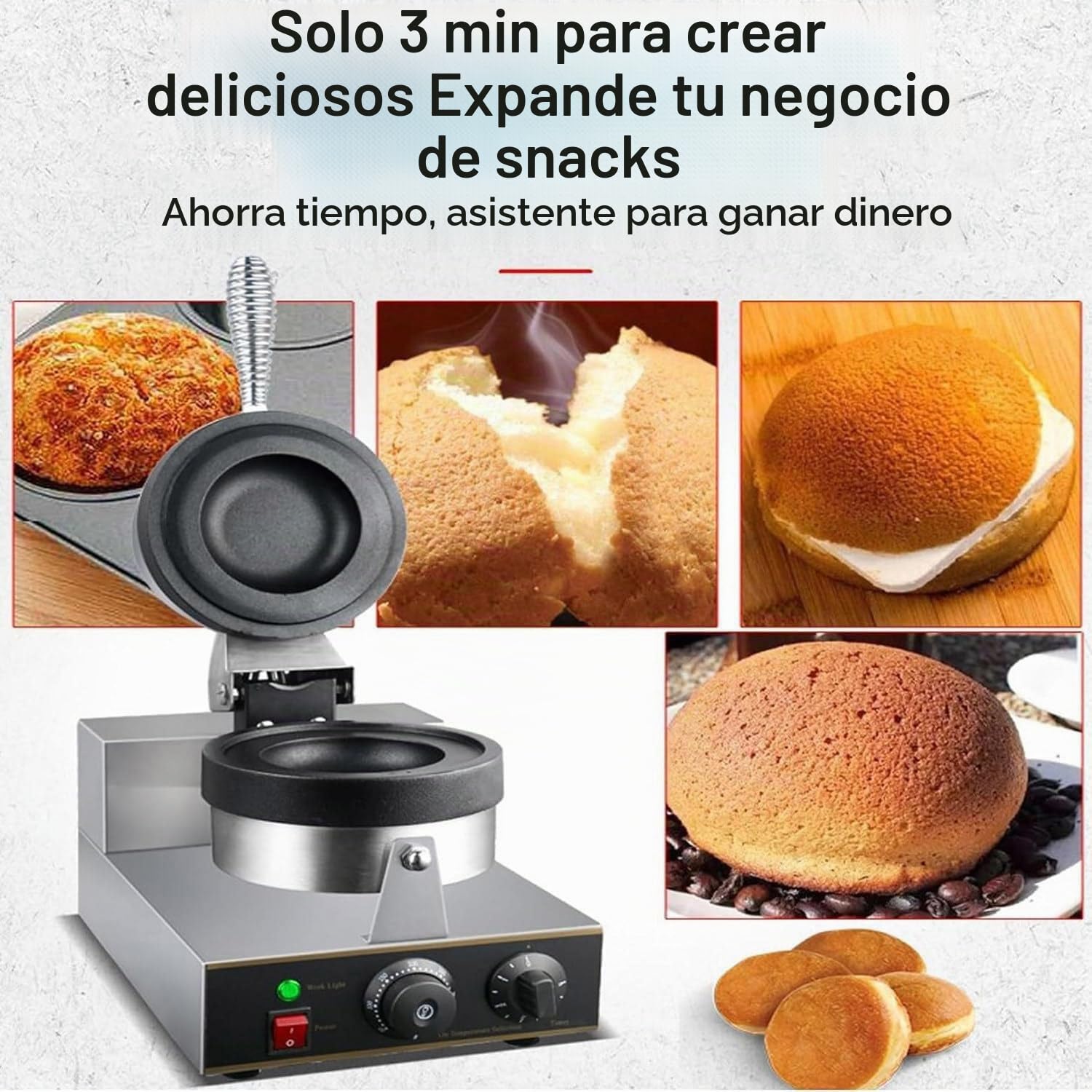 Máquina para hacer gofres y hamburguesas, máquina para hacer hamburguesas y gofres con placas antiadherentes de acero inoxidable, control de tiempo y temperatura, máquina prensadora de Panini,A