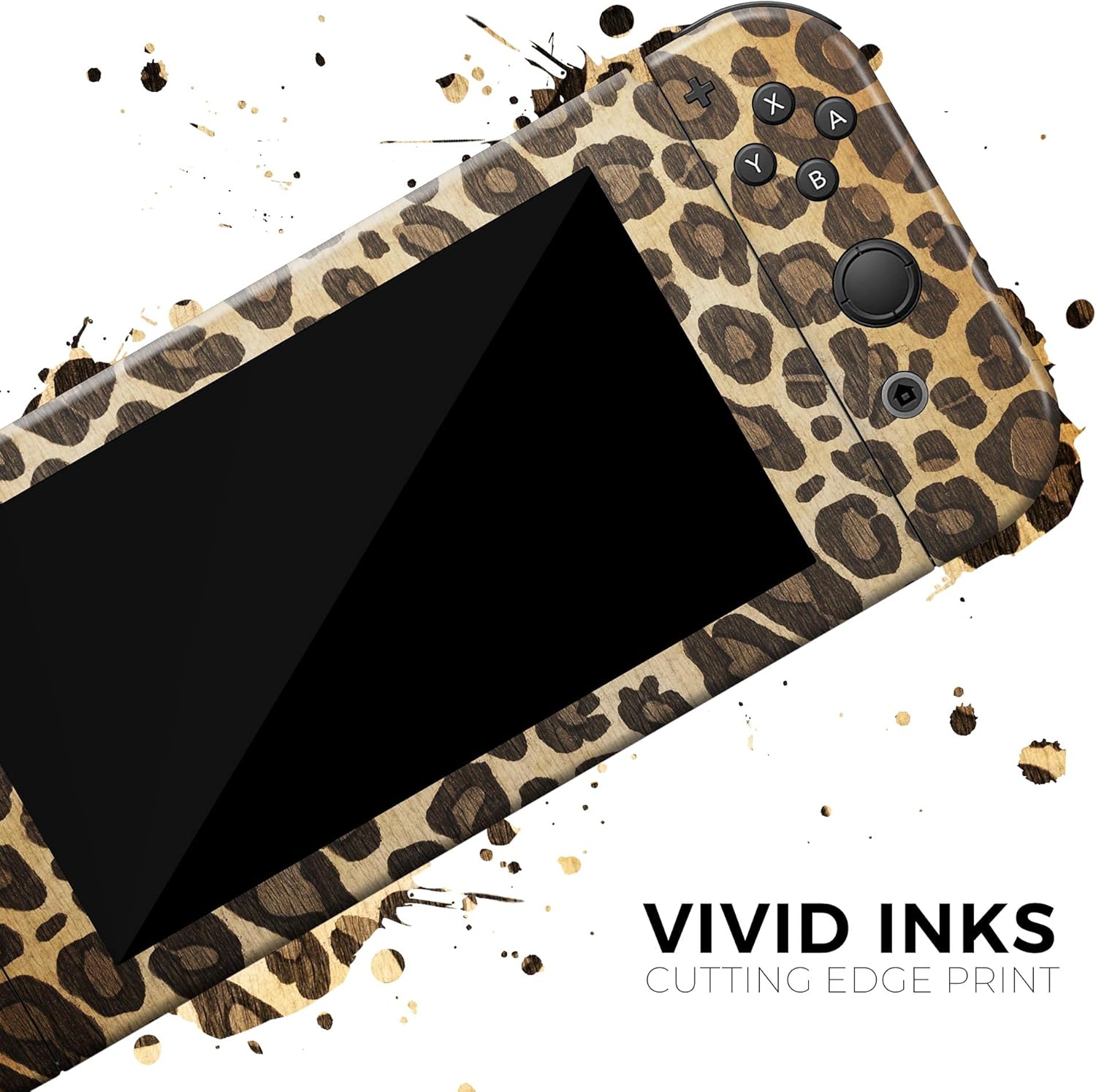 Design Skinz - Compatible with Nintendo Switch Console Bundle - Skin Decal Protective Scratch-Resistant Removable Vinyl Wrap Cover - Vibrant Leopard Print V23, Console + Dock + Joy‑Con Bundle