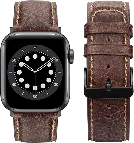 Miniatura 3 de Tasikar Correas compatibles con Apple Watch Band de 1.929 in, 1.811 in, 1.772 in, 1.732 in, 1.654 in, correas de repuesto de cuero genuino
