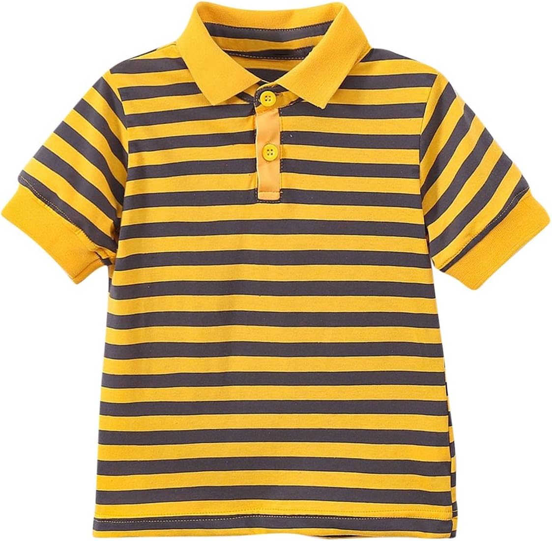 Summer Cute Striped Tops for Boys Girls Lapel Neck Cotton Polo Shirts Casual Short Sleeve Tee Tops for Kids 3-14 Years