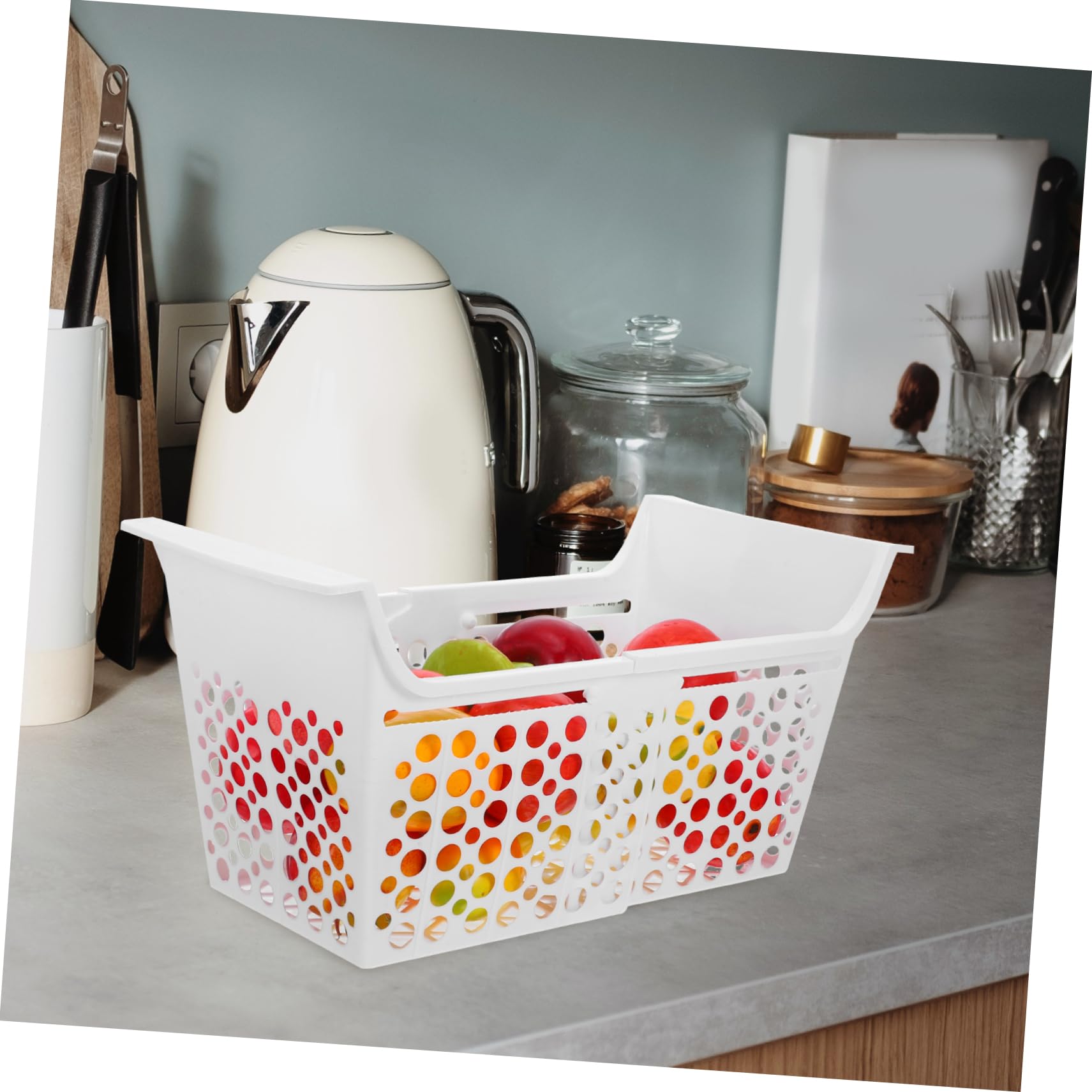 VILLCASE Cesta Extensible Plástico Horizontal para Congelador Blanco