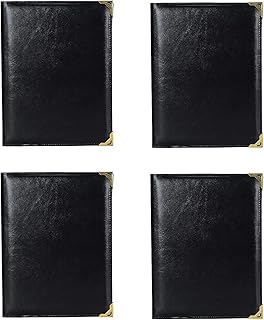 True-Ally 4PCS A4 Size Faux Leather Menu Folder for Hotel and Restaurant, Check Presenter for Restaurant, Business File Fo