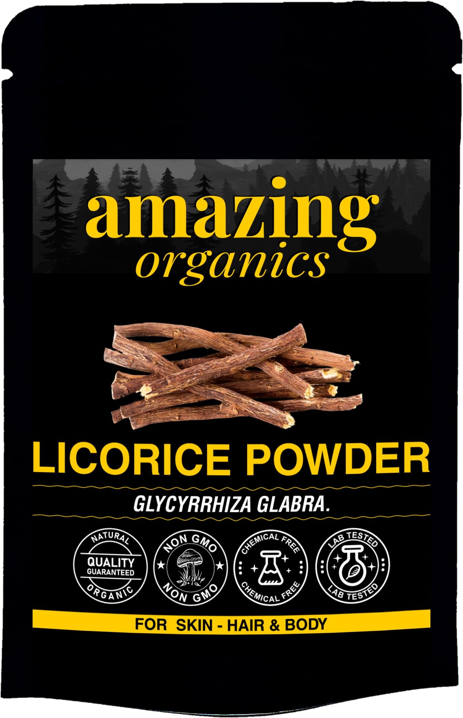 Licorice Root Powder (200Gms) - Forest Herbs Mulethi Powder for Face, Hair, and Eating.