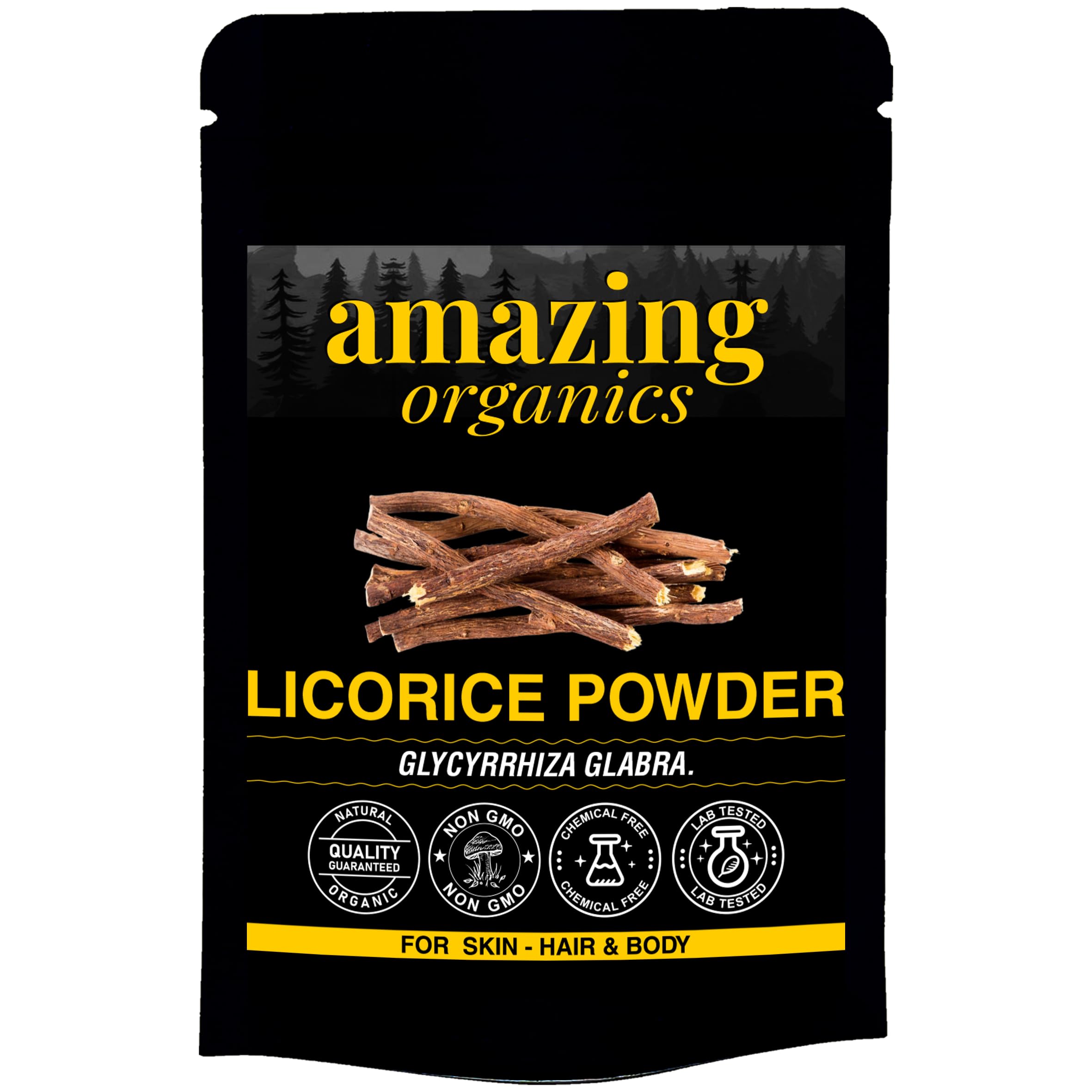Licorice Root Powder (200Gms) - Forest Herbs Mulethi Powder for Face, Hair, and Eating.