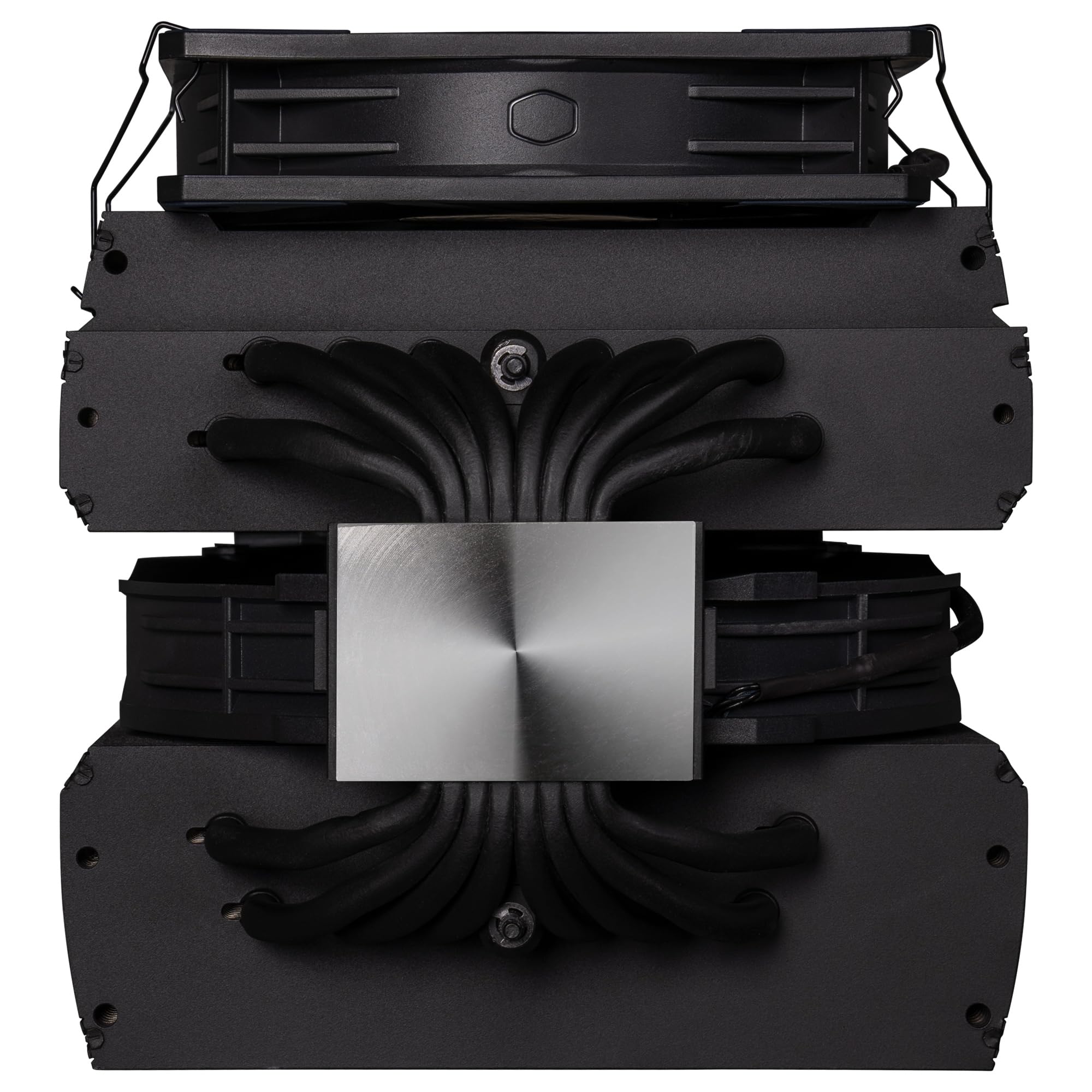 Cooler Master MasterAir MA824 Stealth Disipador de CPU – Heatsink Dual, Ventiladores Push Pull Mobius 135 y 120, 8 Heat Pipes Compuesto Superconductor, Espacio para RAM, Compatible Sockets Intel y AMD
