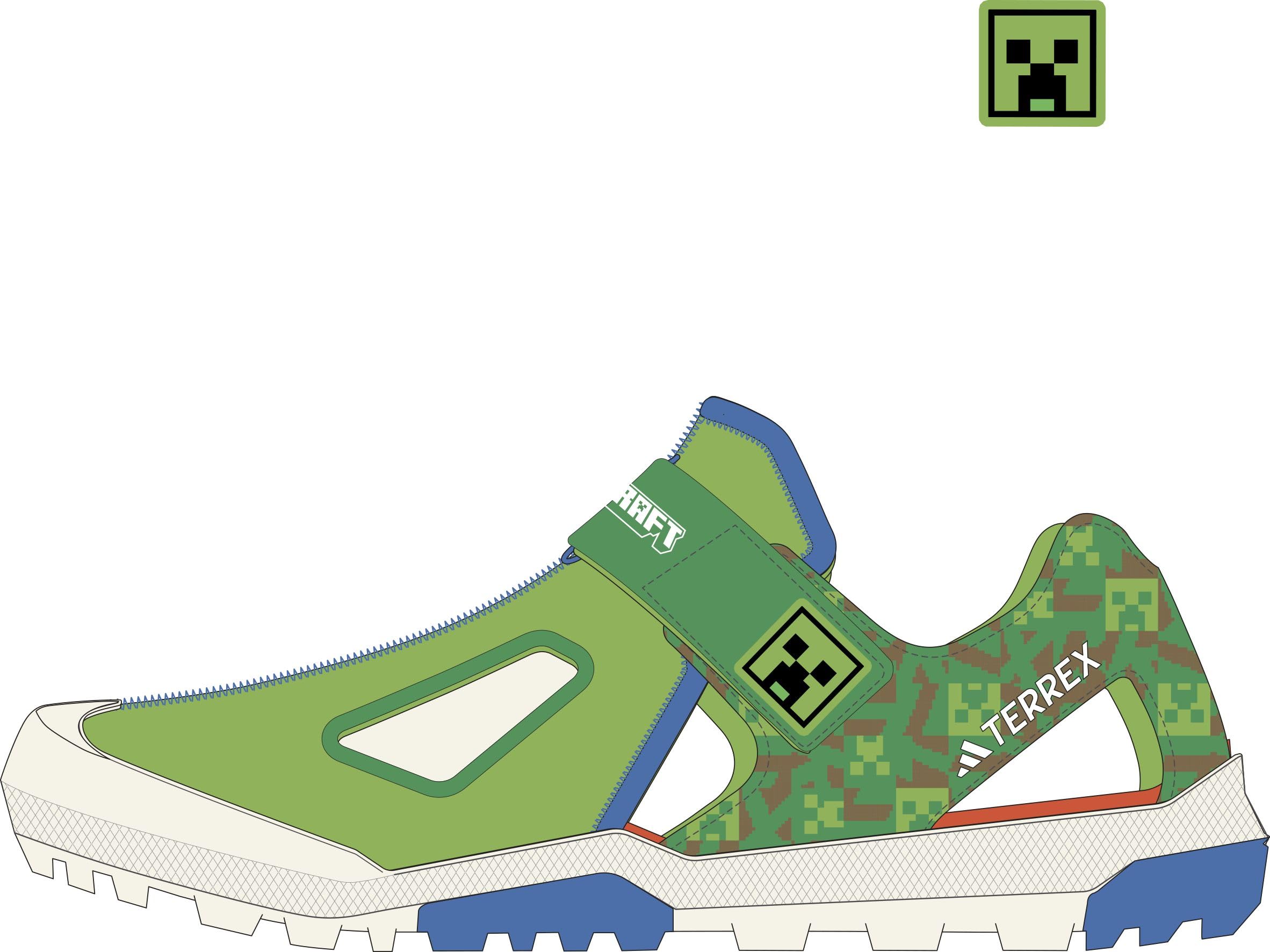adidas Uniseks - dzieci Adidas Minecraft Terrex Captain Toey 2.0 SandalsSandał