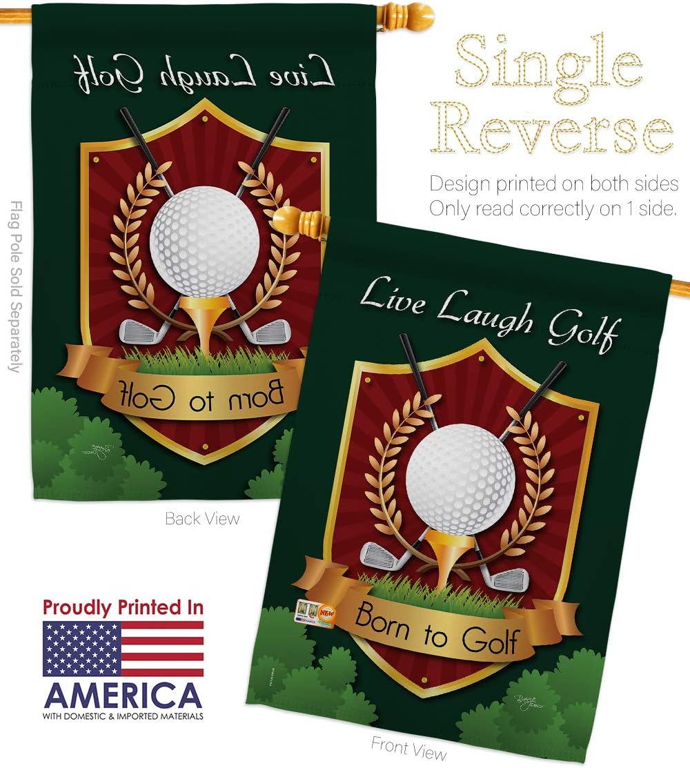 Live Laugh Golf Garden House Flags Set Sports 18 Hole Ball Championship Club Entertainment Activity Physical Small Decorative Gift Yard Banner Made In USA 28 X 40