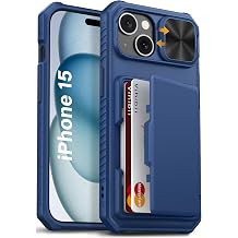 Vihibii for iPhone 15, iPhone 14, and iPhone 13 Case, Card Holder, Blue