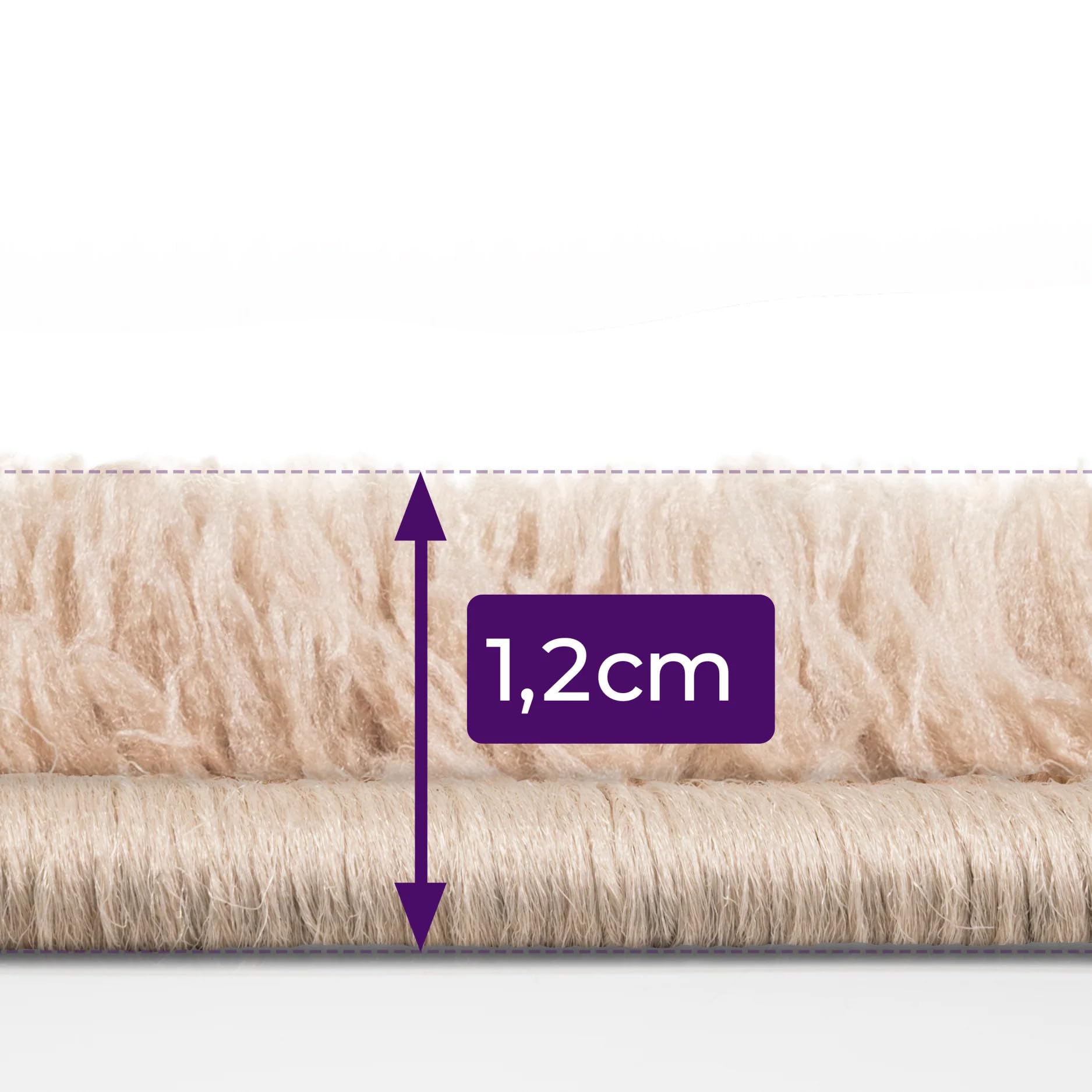 Tappeto rotondo Ø100 cm beige Plush - in pelliccia sintetica a pelo corto - Soffice a pelo corto per soggiorno, camera da letto e cameretta
