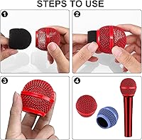 Vista 7 de Facmogu 4 cabezales de micrófono de malla Beta58A, reemplazo de cabezal de micrófono, cabezal de bola de rejilla de micrófono con espuma
