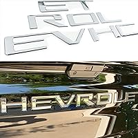 Chrome Silver 3D ABS Tailgate Insert Letters for 2019-2024 Trucks - Durable Emblems with Strong Adhesive