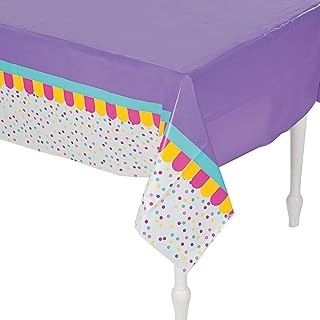 Fun Express Donut Party Plastic Disposable Tablecloth - Tableware Party Supplies - 1 Piece