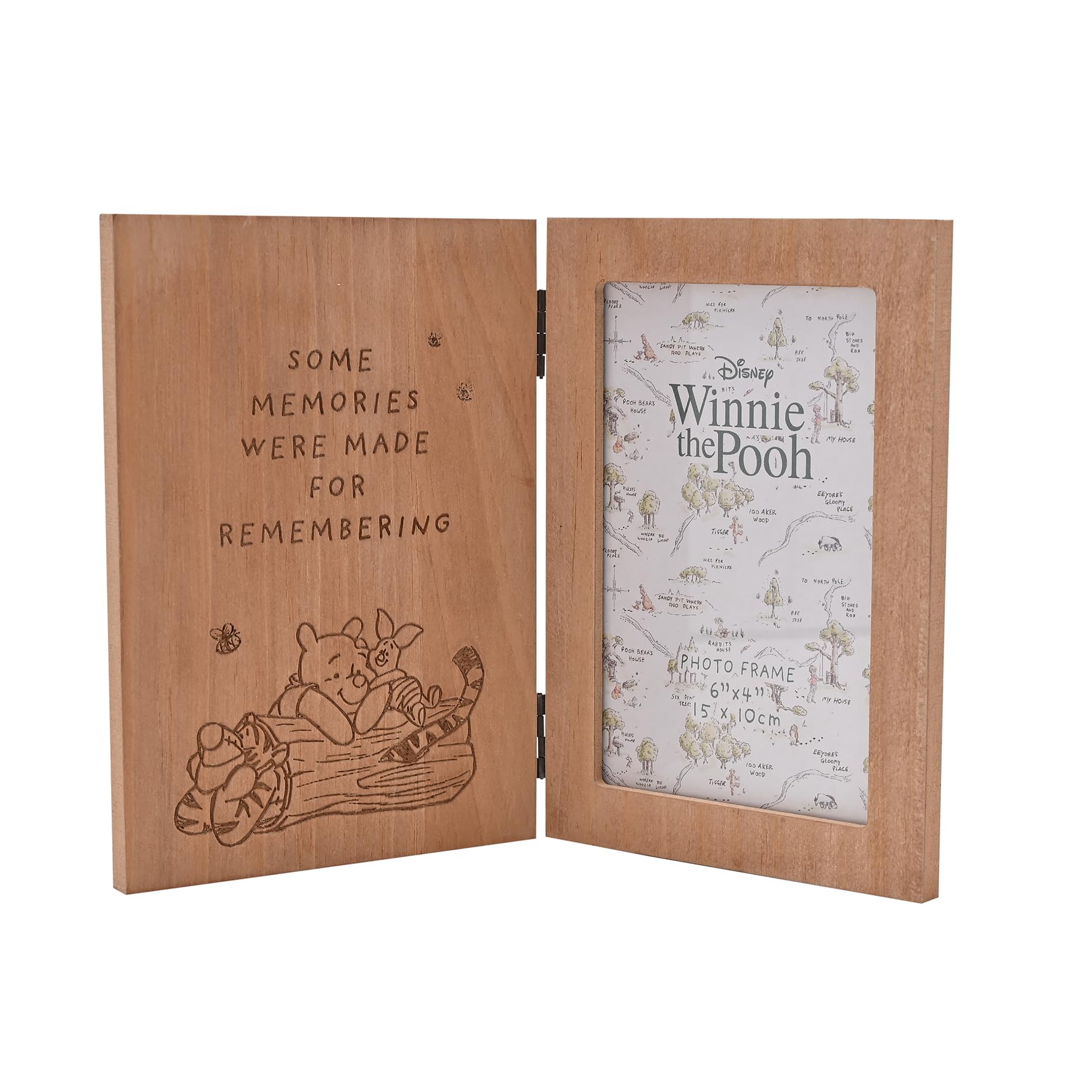 Disney Winnie The Pooh Folding Photo Frame – Wooden Double Picture Frame