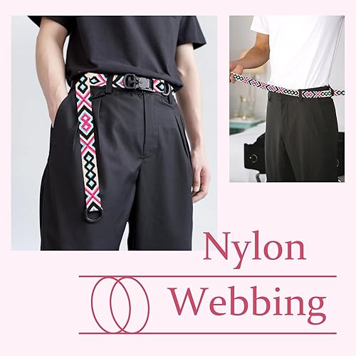 Miniatura 3 de Grosun Cinturón de nailon estampado de 1.5 pulgadas, correas para bolso, correas de mochila, cinturón de nailon para cinturón de seguridad, bolsas,