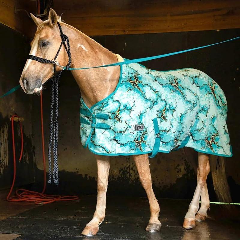 Manta Fleece para Cavalos Jeffers Expression com Controle de Umidade Bisbee Blue 182,88 cm