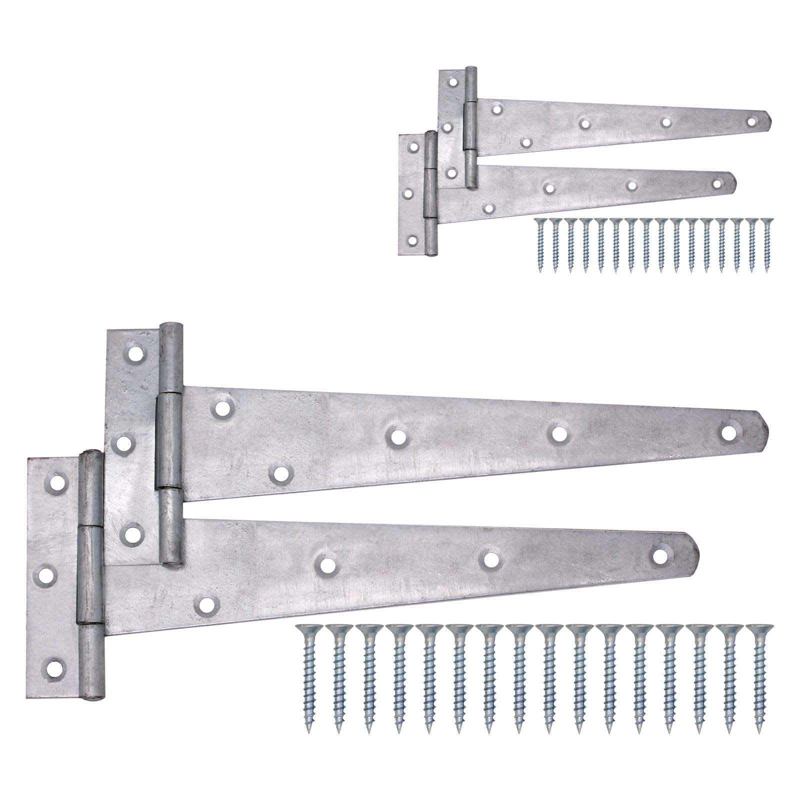 Eai Galvanised Gate Tee Hinges - 300Mm / 12 Inch Heavy Duty T Hinges For Wooden Gates, Doors & Sheds - 4 Pack