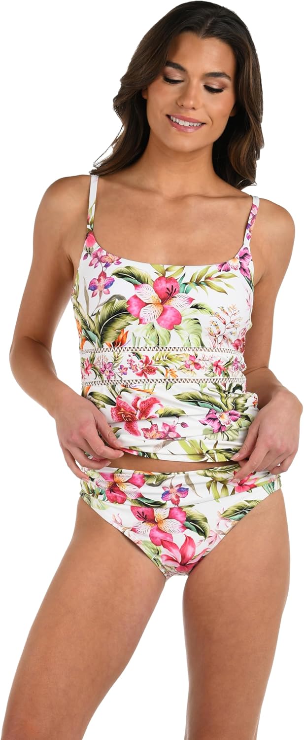 La Blanca womens Lingerie Strap Tankini Swimsuit Top