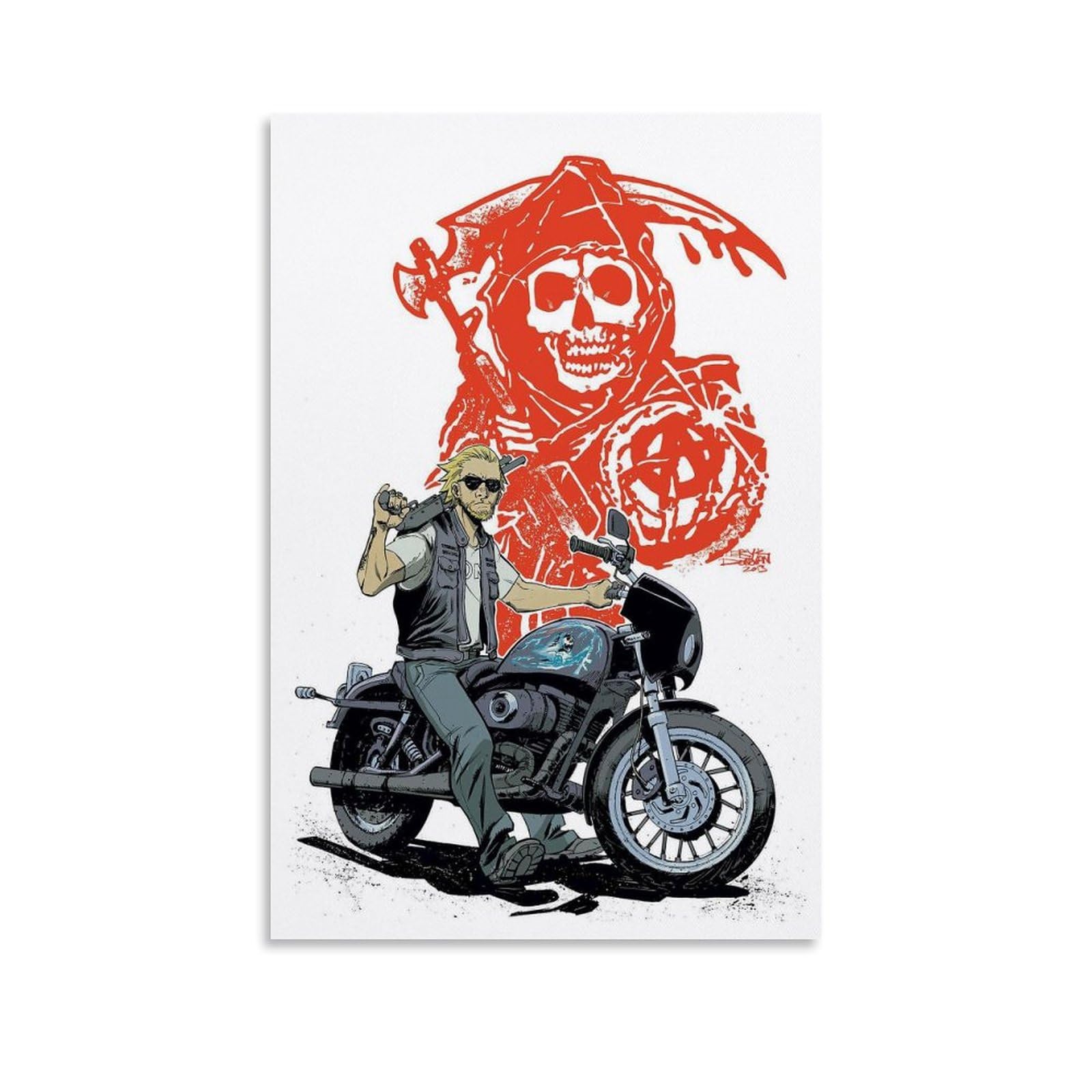 Poster Sur Toile Sons Of Anarchy – 30 X 45 Cm, Sans Cadre, Décoration Murale Moderne, Impression Haute Qualité