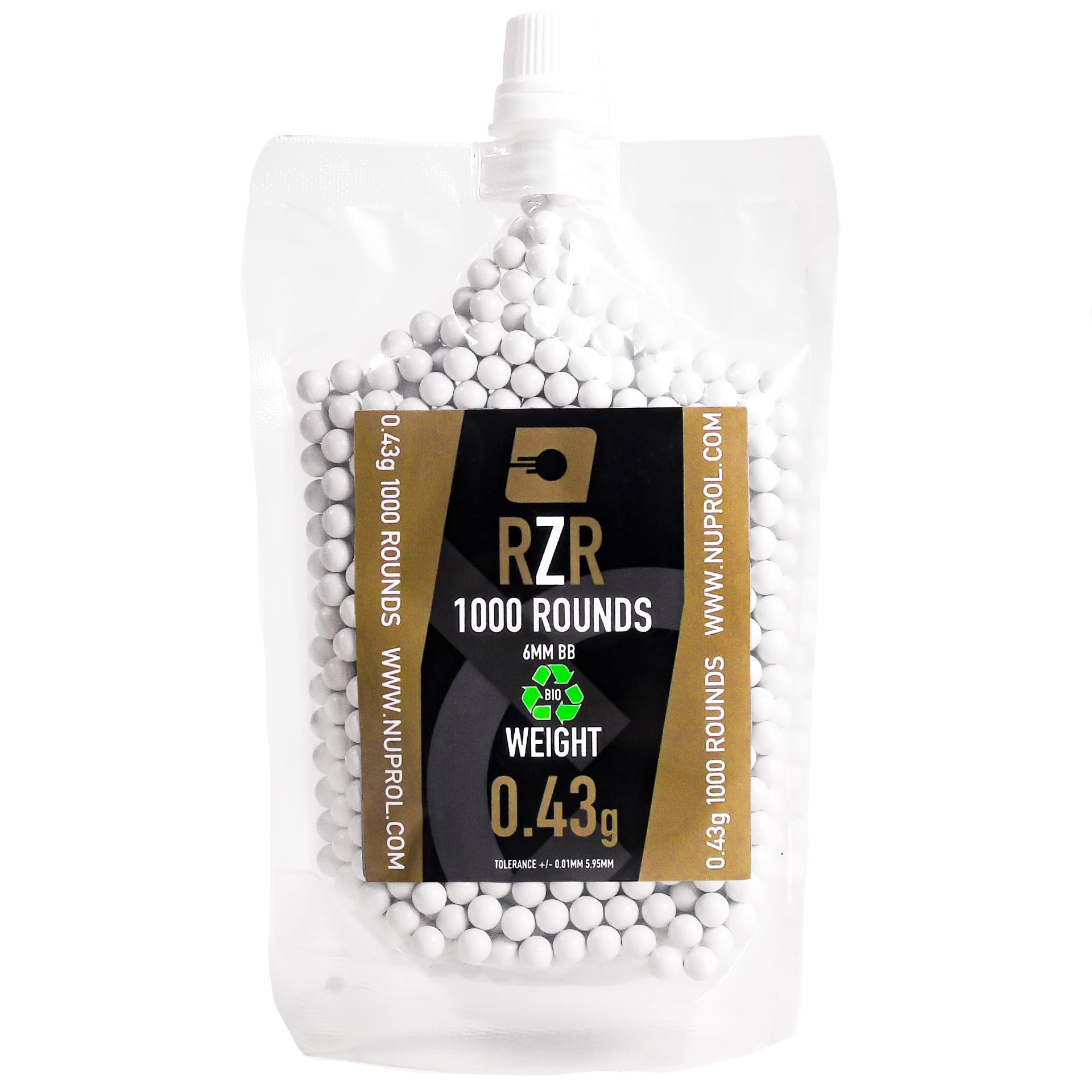 NUPROL RZR 0.43g 1000R Heavyweight Biodegradable 6mm Airsoft BBs Ammo Low Tolerance High Performance 5.95mm +/-0.01mm