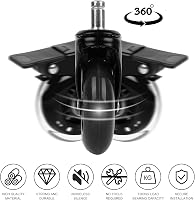 YAOBLUESEA Irodai Szék Görgők 5db - 11x22mm Univerzális Csendes Padlóvédő Kerekek 75mm - Parketta, Laminált Padló Kompatibilis Forgószék Alk 4