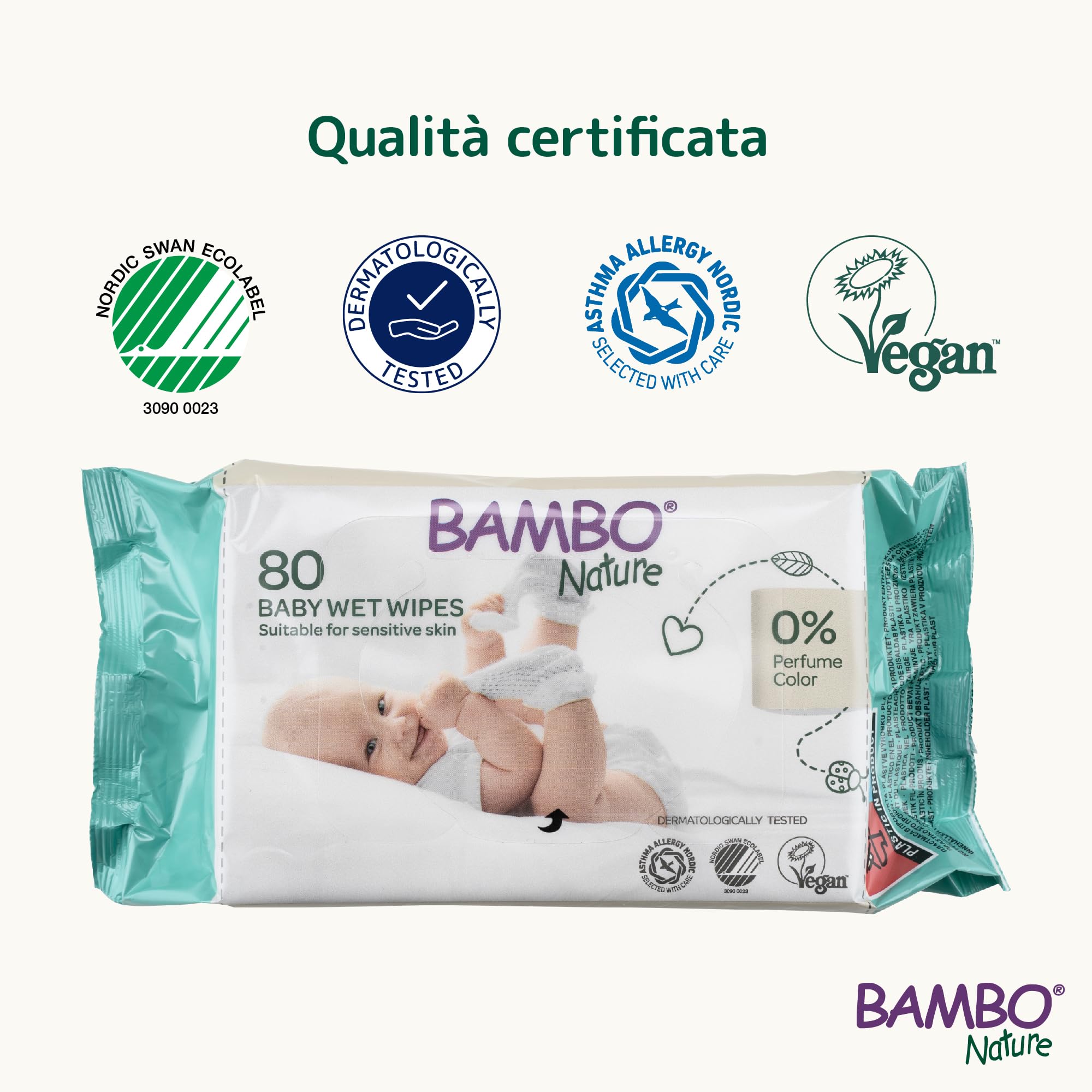 Bambo Nature umidificate e delicate per bambini - 12x80 salviette | Confezione multipla di salviette umidificate | Senza profumo e ipoallergeniche | Adatte alle pelli sensibili e ai neonati
