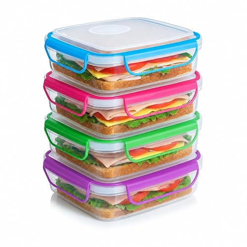 Snap Fresh - 4 Pack of Fun Size Leakproof Sandwich